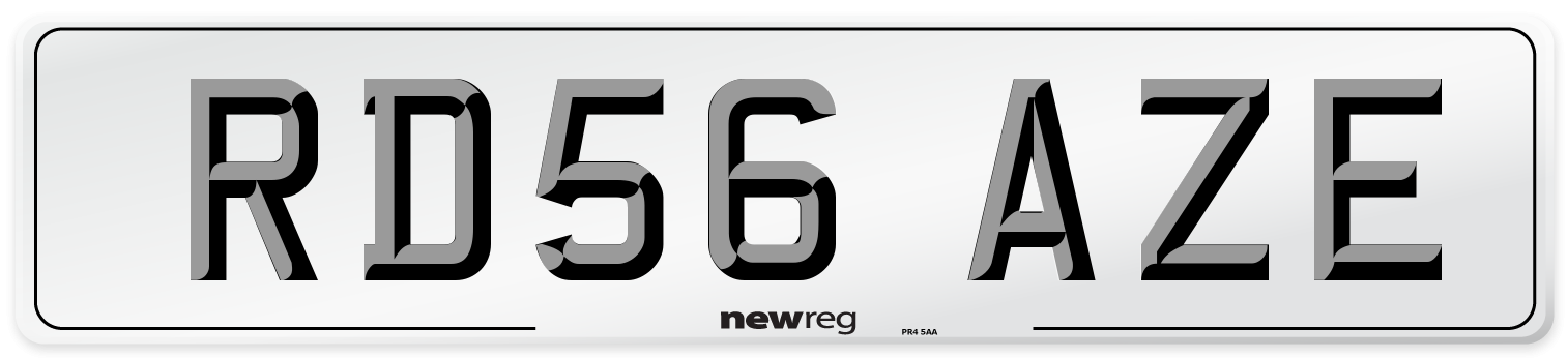 RD56 AZE Number Plate from New Reg